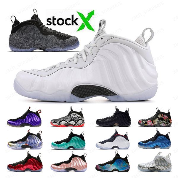

2020 penny hardaway foams one white alternate galaxy mens basketball shoes metallic gold university red men trainers sneakers