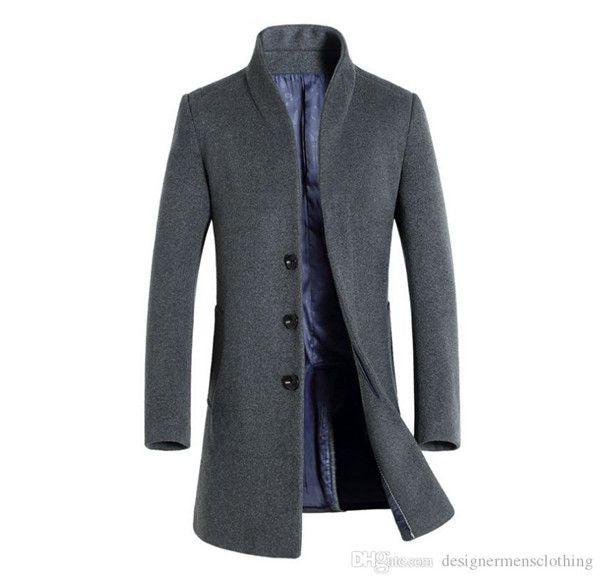 

winter mens solid trench coats lapel neck long coats button business style fashion hoome clothing, Tan;black