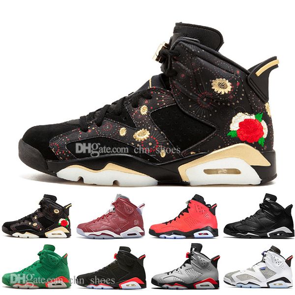 

new 2019 bred vi 6 6s mens basketball shoes infrared 23 3m reflective tinker gatorade green red blue men sports sneakers designer trainers