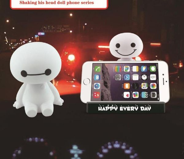 

car accessories interior decoration lovely shake head doll auto ornament mobile phone holder car styling