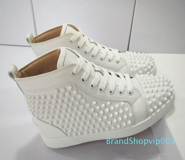 

designer high red bottom mens pik pik spikes men,women suede leather & strass sneakers lace-up casual shoes eu35-47, Black