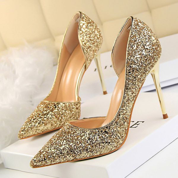 

summer women pumps extreme high heels women shoes bride wedding shoes bling party heels gold 17 colors kitten, Black