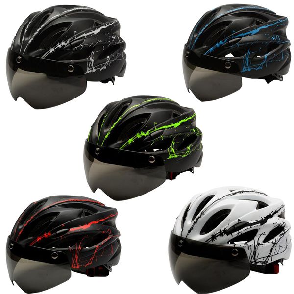 

2019 mountain bike helmet eps+pc helmet bicycle man mtb matte black cycling helmets men's women magnetic goggle lens removable