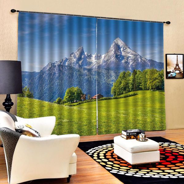 

bedroom 3d window curtain luxury living room decorate cortina nature landscape curtains