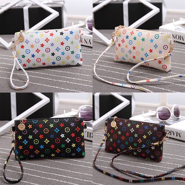 

4 colors geometric printed handbag fashion designer mini wallet shoulder bag teenager children girls wallet phone bag party gift dhl jy554, White
