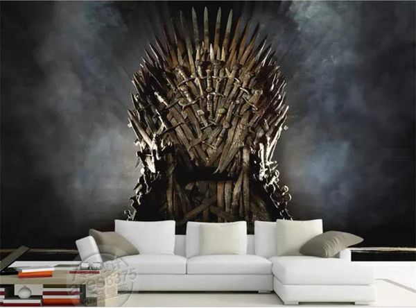 Custom Size 3d Photo Wallpaper Living Room Mural Poster Of Iron Throne Song Of Ice And Fire Painting Background Wallpaper Non Woven Sticker Top