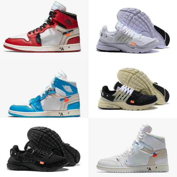 

wholesale 2020 new 1 high og chicago basketball shoes retroes bred unc blue white toe men women presto v2 designer sports shoes, Black