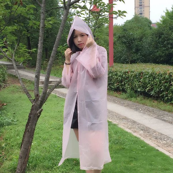 

disposable thickened outdoor transparent climbing poncho outdoor thickened raincoat with hat men's and women's raincoat with hat, Black
