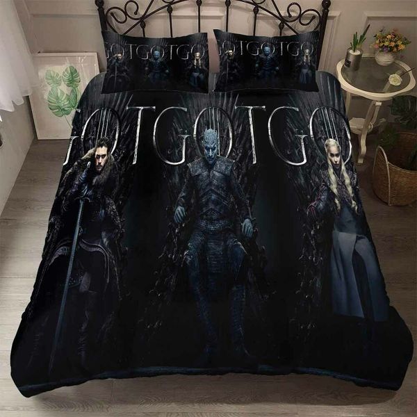 Grosshandel King Size Bettwasche Set Game Of Thrones 3d Gedruckt Bettbezug Konigin Klassische Mode Home Deco Doppel Einzelbettbezug Mit Kissenbezug Von