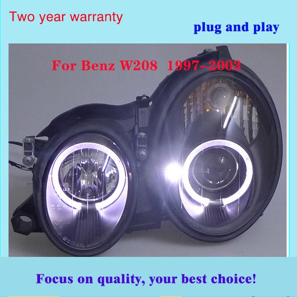 

car stying for 1997-2003 w208 clk200 clk280 clk230 clk320 led angel eyes drl daytime led head lights front lamp
