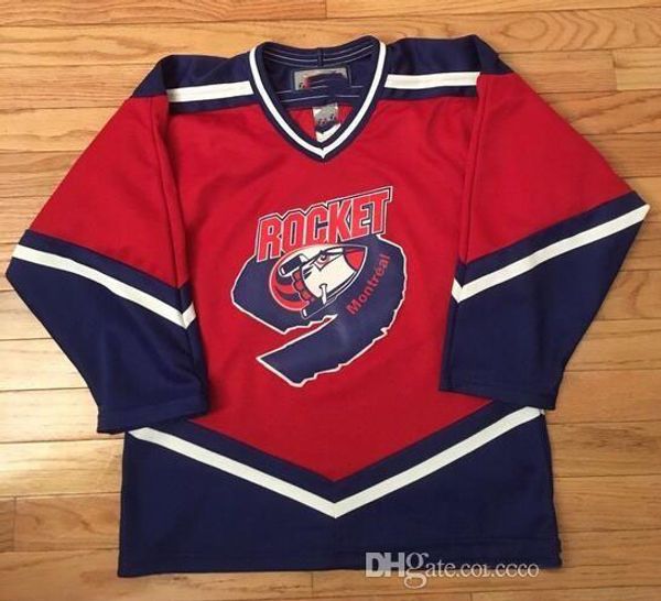 

size xxs-6xl retro vintage 2000-2001 montreal rocket hockey jersey embroidery stitched customize any number and name jerseys, Black;red