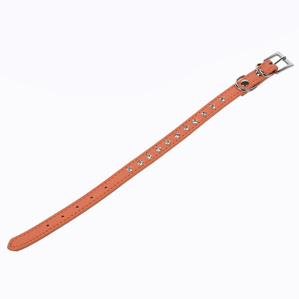

orange pu leather dogs cats pets puppy neck safety collars xs dog collars leashes