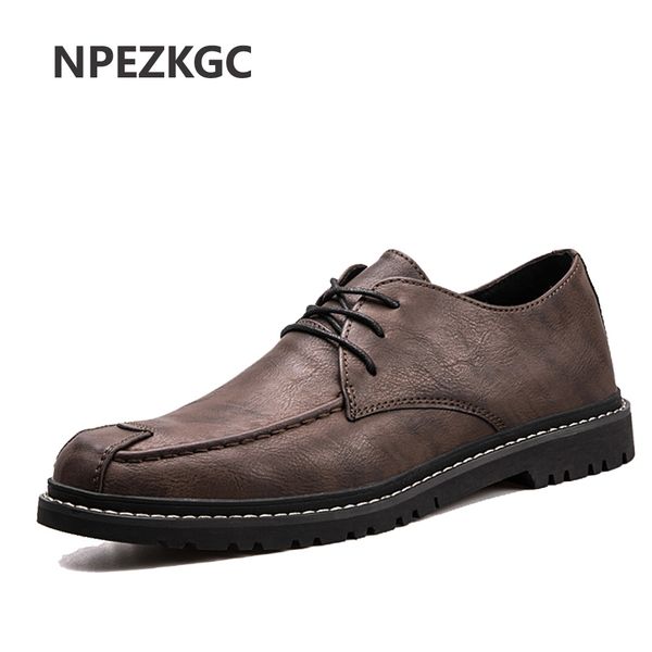 

npezkgc men casual leather oxford shoes british style retro carved bullock formal shoes male lace up pointed toe wedding, Black