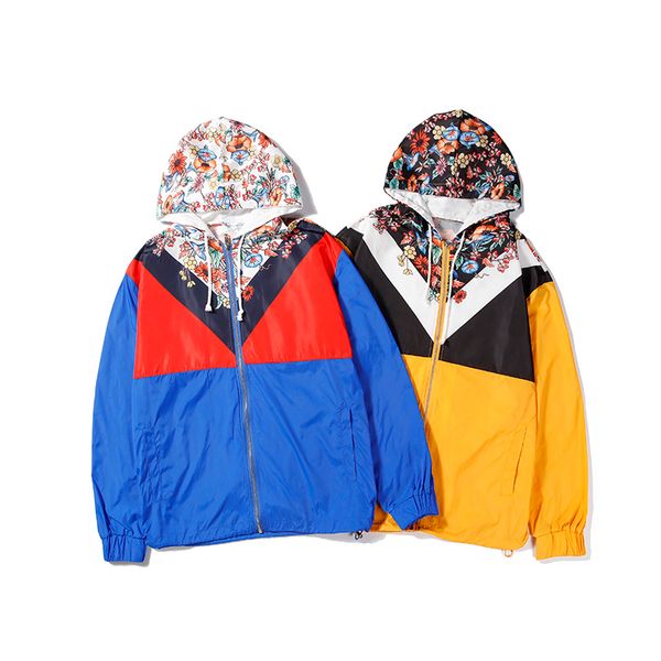 

модный бренд куртки пальто для мужчин дизайнер ветровка с цветочными узорами antumn мужские куртки роскошные мужские топы одежда оптом, Black;brown