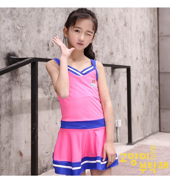 

2019 girls swimwear the new summer one-piece cute children's swimsuit children wear the girl student swimsuit