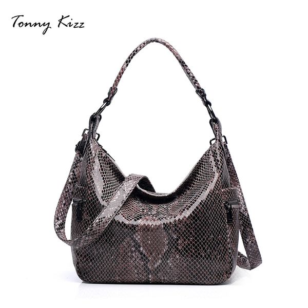 

tonny kizz women handbag shopping bag pu leather shoulder bags serpentine prints ladies casual tote bags large capacity hobos