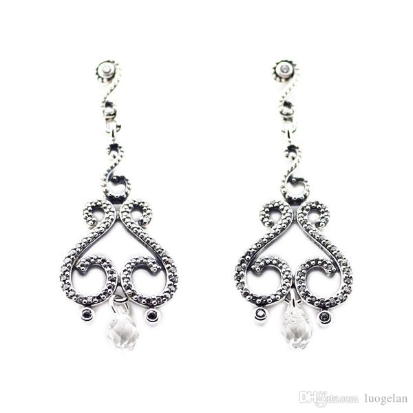 

compatible with pandora jewelry 925 sterling silver swirling chandeliers drop earrings for women original fashion earring charms jewelry