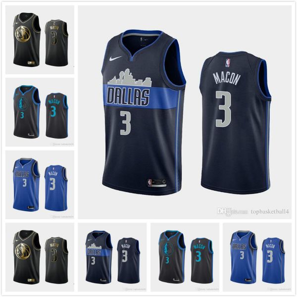 

new men's basketball jerseys dallas mavericks daryl macon #3 2019-20 nba season jersey blackwhiteredblue, Black