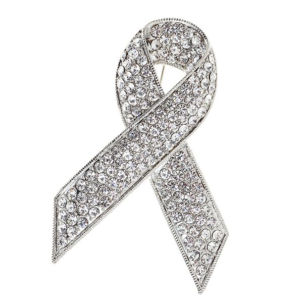 

women crystal charm ribbon brooch pin fashion remembrance day badge brooch, Gray
