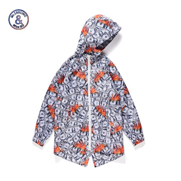 

mr.1991inc men windbreaker jackets zipper hooded long sleeve pockets coats funny 3d print dollar fire hip hop male trench, Tan;black