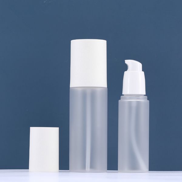 

50ml 100ml frosted matt pet cosmetic bottle with lotion pump perfume refillable bottle fast shipping f3551