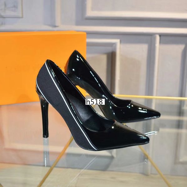 

designer women shoes red bottom high heels 10cm black red leather pointed toes pumps dress shoe size 40