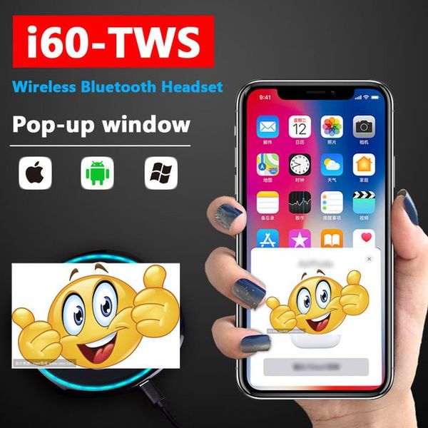

Стручки i60 TWS Bluetooth Наушники Беспроводные наушники aire2 aire 2 i80 i40 LK TE9 ПК чип w1 i30 i10 i12 i2