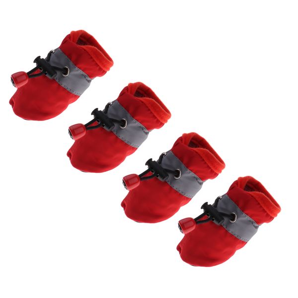 

4 pcs fashion pet dog reflective shoes soft nylon non slip boots