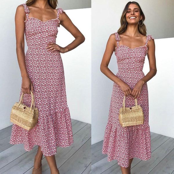 

european american women spring summer women dress sling small flower print waist lady female dress, Black;gray