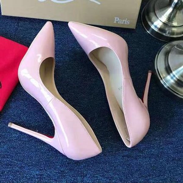 

selling classic designer's new fashionable women's red-soles, pointed women's party wedding heels size 34-43, heel height 8-1, Black