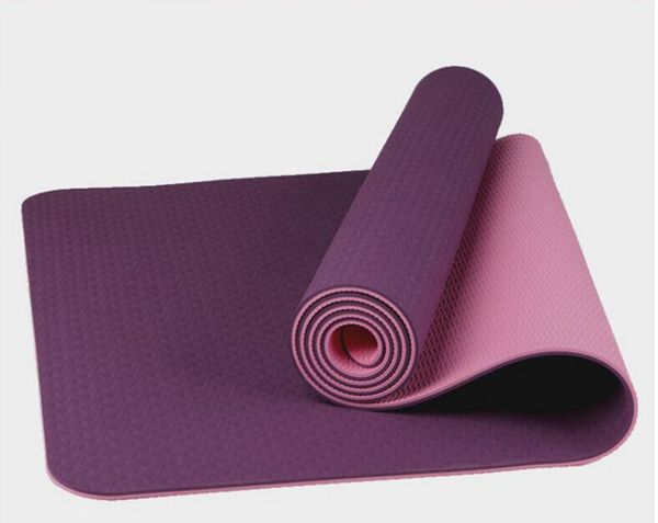 

yoga mats environmentally friendly and tasteless two-color 6mm thickness high elastic non-slip fitness yoga mat custom
