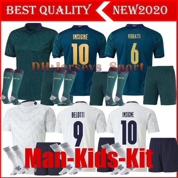 

italy maillot de foot 2018 kits+socks soccer jersey candreva chiellini el shaarawy bonucci insigne chandal 2019 mens football shirt, Black;yellow