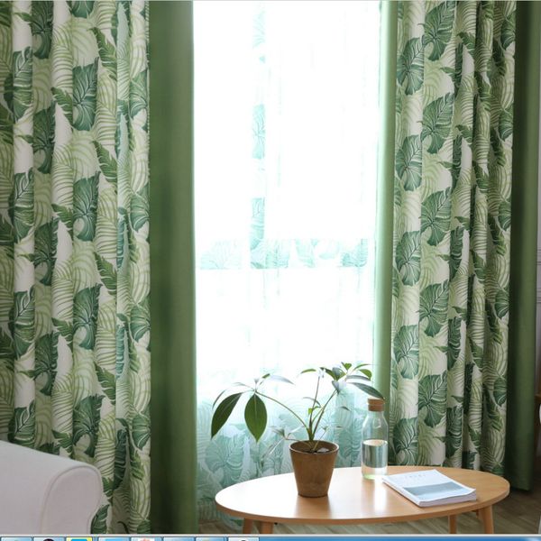 2019 Blackout Curtains For Living Room Leaves Blinds Tulle Curtain