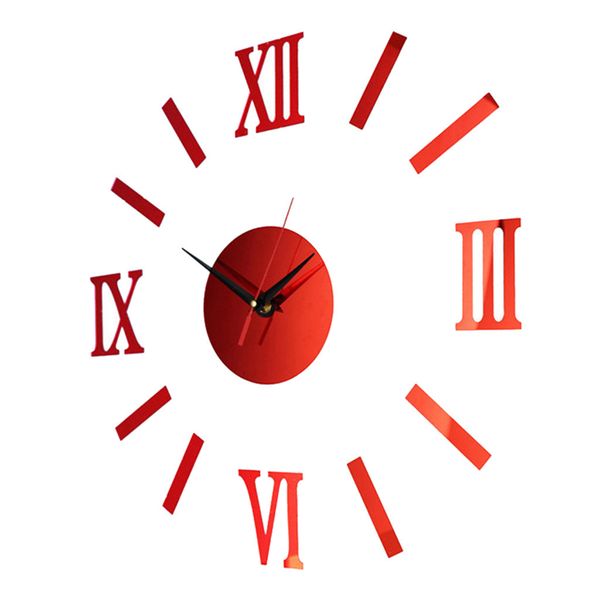 

retro clock creative 3d home diy mirror wall clock home decoration roman mirror modern quartz clocks living room sticker 8.13
