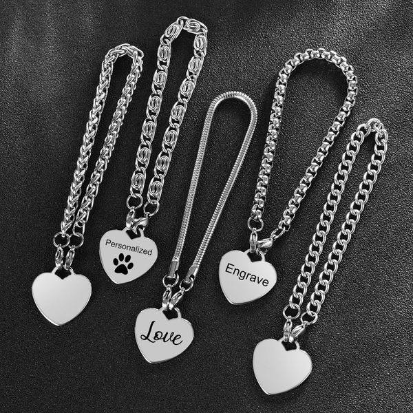 

personalized custom heart charm bracelets p mum dad baby parents custom designed p gift for family sl-138, Black
