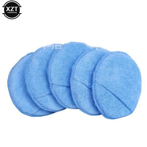 

5pcs diameter soft microfiber car wax applicator pads polishing sponges with pocket for apply and remove wax