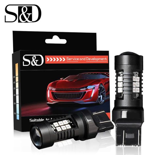 

2pcs 1200lm t20 w21w led w21/5w led wy21w 7440 7443 bulb t25 3157 3156 p27/7w car brake reverse light 12v lamp turn signal