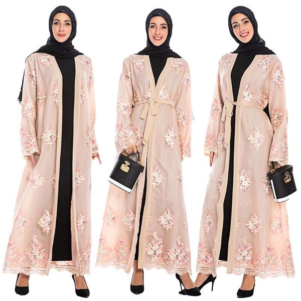 

abaya dubai kaftan kimono cardigan muslim dress women dubai turkish long robe casual loose gown islamic clothing femme musulmane, Red