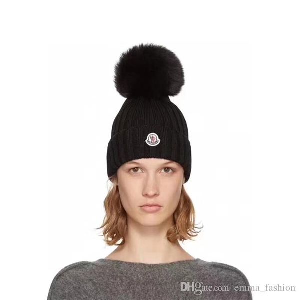 

brands womens winter knit hat for woman pure virgin wool fox fur fashion girl soft warm hat ady01a, Blue;gray