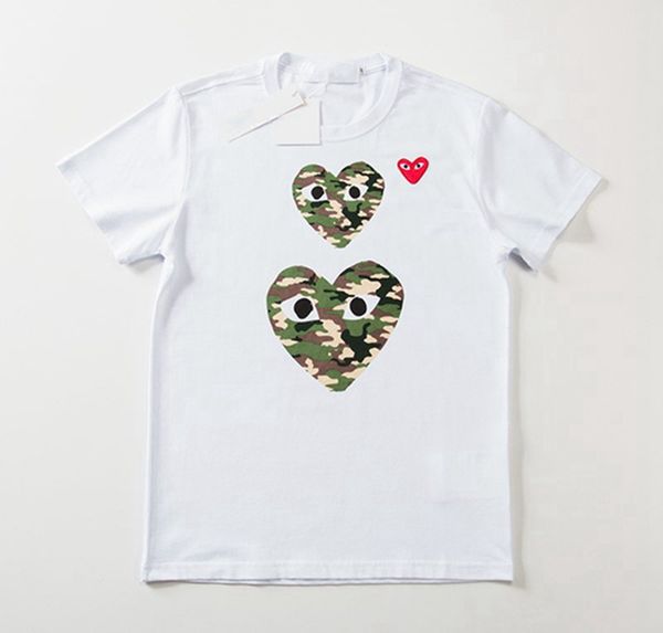 

19SS New Style Varied Heart-shaped Printing Womens Designer T Shirts Pure Cotton Red Heart Shirt Women's T-Shirt Fashion Slim