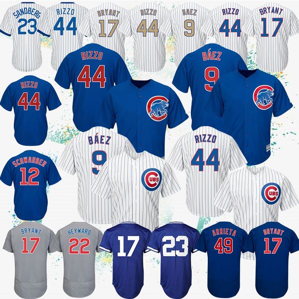 

2019 chicago 12 kyle chwarber 44 anthony rizzo cub jer ey 9 javier baez 17 kri bryant 23 ryne andberg embroidery logo