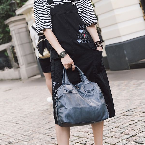 

high-quality genuine leather tote bag women handbags fashion cow leather shoulder bag casual simple messenger bags femmes sac