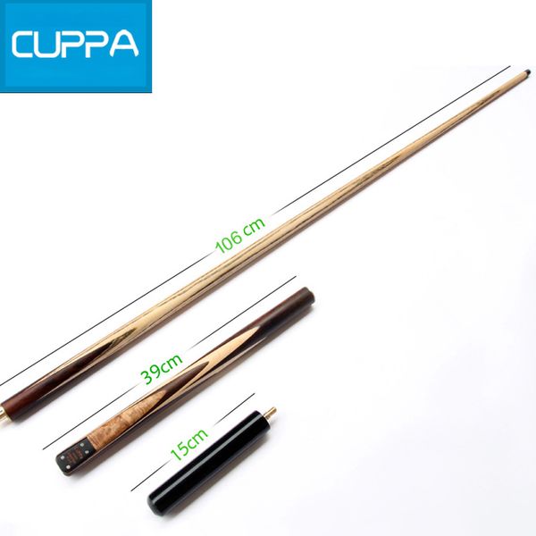 

new arrival cuppa ash wood 3/4 snooker cues stick 9.8/11.5mm tip with snooker cue case set 4 options china 2016