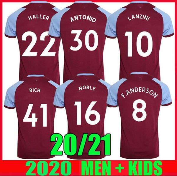 

new 20 21 west soccer jerseys 125th anniversary ham 2020 2021 united noble haller anderson lanzini antonio men kids kit football shirts, Black;yellow