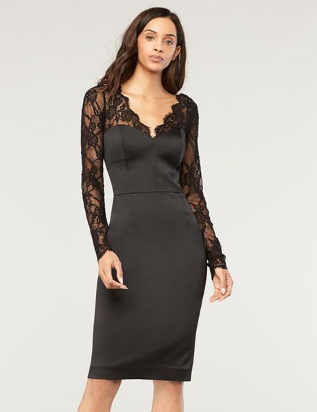 Sexy Spitzen-Pathwork-Etuikleid für Damen, elegantes, langes, transparentes Partykleid 1118188