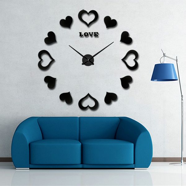 

2019 sticker decorative wall clocks modern design decoration home 3d wall clock new large wall clock wedding gift 16inch