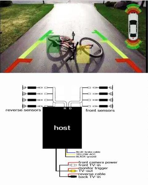 

ops system parktronics car parking sensors 8 alarm video visible system can connect rearview camera car dvd monitor for 12 v
