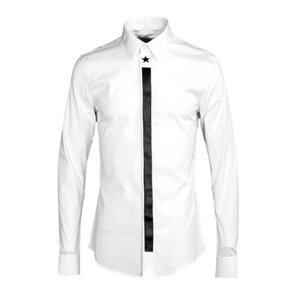 

new design solid white long sleeve shirt men brand spring clothing casual mens shirt quality comfortable shirts male chemise, White;black