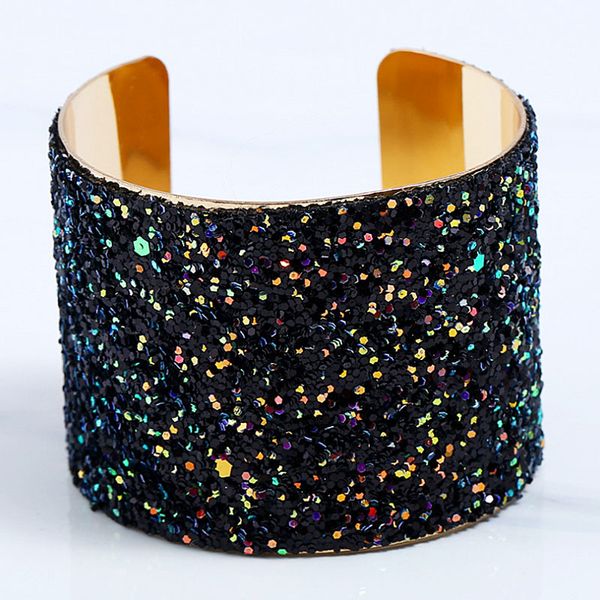 

lnrrabc open bracelets link alloy sequins women chain round cuff bracelet fashion jewelry bangle & bracelet, White