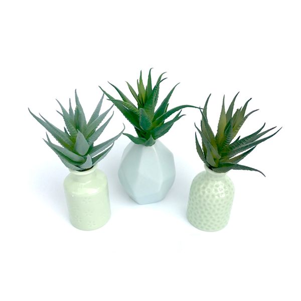 

simulations mini succulents plastic fake green artificial plants home bedroom lobby table decorations